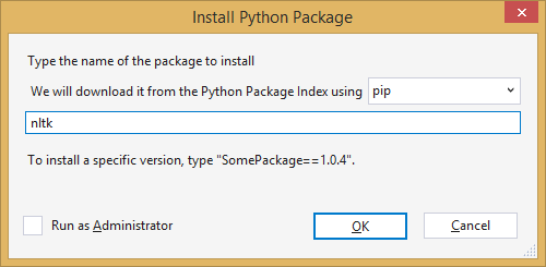 Installing Python packages in Visual Studio